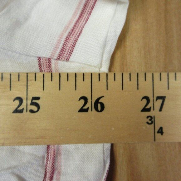 SPLENDID Linen Blend Blouse Womens XL Yoked Red White Strip V Neck Top Shirt NWT - Picture 11 of 12